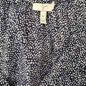 Joie Navy and White Patterned Blouse size M
